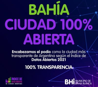 Bahía Blanca obtuvo el primer puesto en transparencia y gobierno abierto a nivel nacional