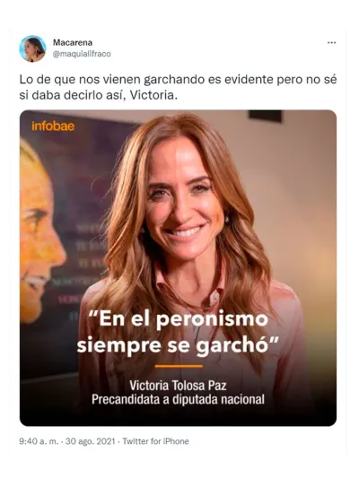 Alguno de los memes que provocó la frase sexual de Tolosa Paz