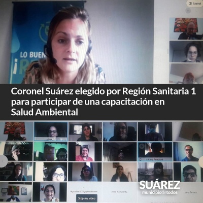 Coronel Suárez elegido por Región Sanitaria 1 para participar de una capacitación en Salud Ambiental