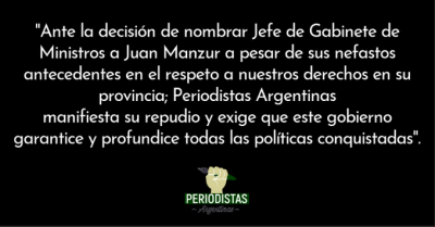 ACTRICES y PERIODISTAS argentinas repudiaron el nombramiento de Juan Manzur