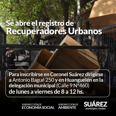 Se abre el registro de Recuperadores Urbanos del distrito