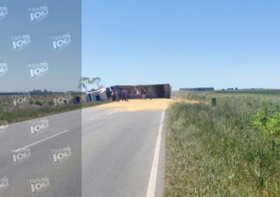 Por un vuelco estuvo varias horas cortada la ruta 65 a la altura de "La Manuela"