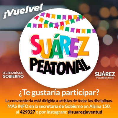 Este verano *"Vuelve Suárez Peatonal"*