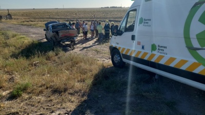 Hospitalizan a conductor tras un tremendo choque y vuelco sobre la ruta 33