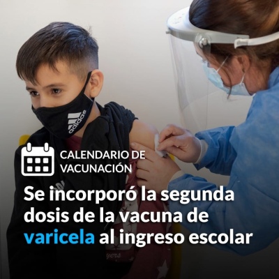 Se incorporó la segunda dosis de la vacuna de varicela al ingreso escolar