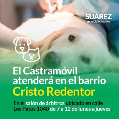 El Castramóvil atenderá en el barrio Cristo Redentor