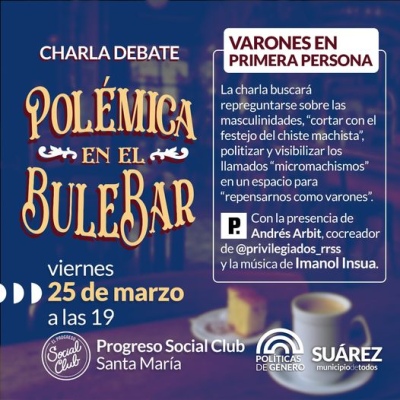 Charla/debate: "Polémica en BuleBar” varones en primera persona