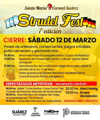 Strudel Fest: Gran cierre este sábado 12 de marzo