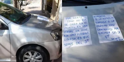 Estacionó en la vereda y una vecina le dejó un fulminante mensaje: “Sos de cuarta”