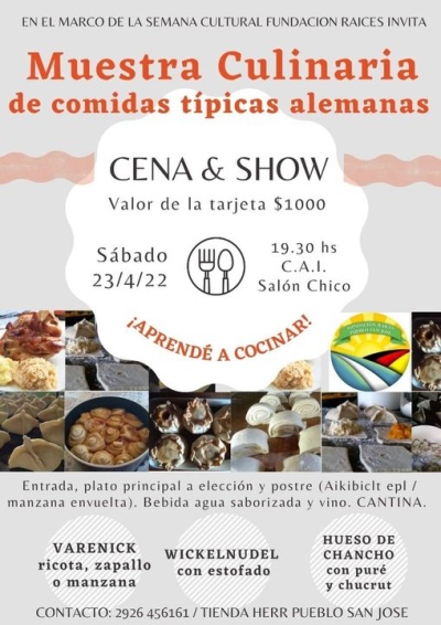 Fundación Raíces organiza una muestra culinaria de comidas típicas alemanas