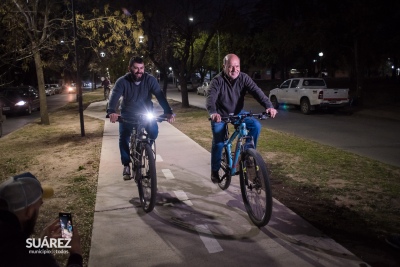 Moccero inauguró la bicisenda de Sixto Rodríguez acompañado por sus funcionarios