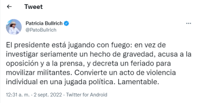 Ataque a Cristina Kirchner: Patricia Bullrich salió a cuestionar a Alberto Fernández por decretar un feriado “para movilizar