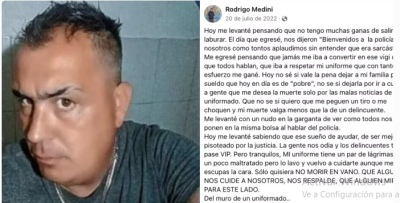 “Solo quisiera no morir en vano”, la dura previa confesión del policía asesinado en un bar en Rosario