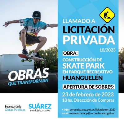 En Huanguelén no hacen cloacas, ni asfalto pero Moccero va a gastar 6 millones para construir un skatepark