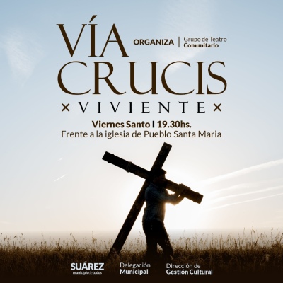 Vía Crucis viviente en Pueblo Santa María