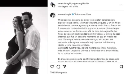 Vanesa Borghi y un desgarrador mensaje al anunciar la muerte de su bebé: "Ya no somos los mismos"