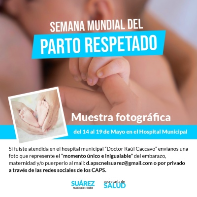 Parto respetado: muestra fotográfica en el Hospital Municipal