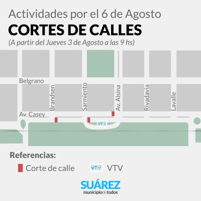 Tres días de corte de calles por Suárez Peatonal