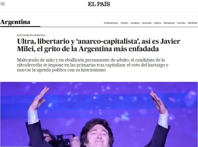 La sorpresiva reacción de los principales diarios del mundo ante el triunfo de Javier Milei en las PASO