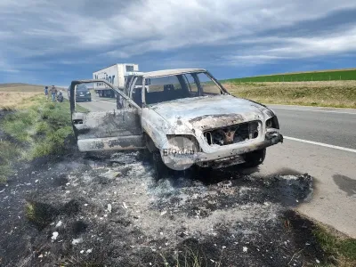 Se incendió una camioneta en la ruta 51, en el Despeñadero