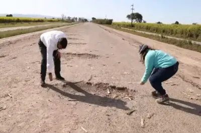 “Dos metros”: midieron los baches de una ruta y la sorpresa fue mayúscula