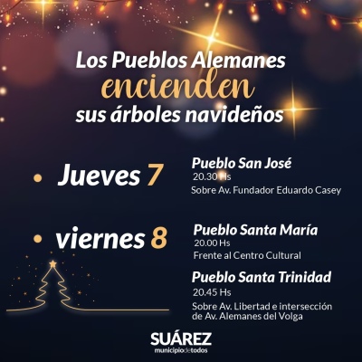 Los Pueblos Alemanes encienden sus árboles navideños