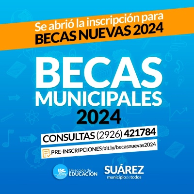 Becas municipales: se abrió la pre-inscripción para el año 2024 hasta el 14 de enero