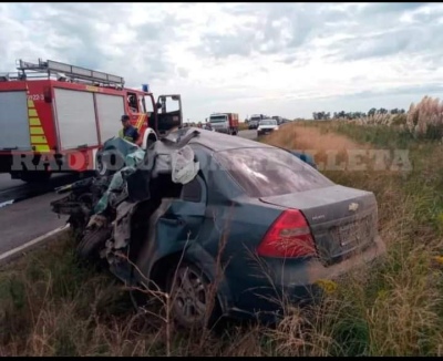 Ruta 65: una persona fallecida tras una colisión en el tramo Bolívar - Urdampilleta