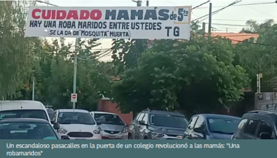 Un escandaloso pasacalles en la puerta de un colegio de Adrogue revolucionó a las mamás: “Una robamaridos”