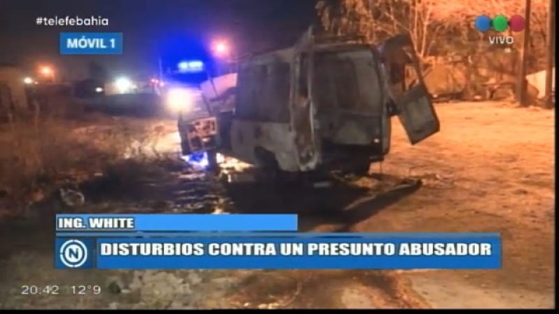 White: prendieron fuego la camioneta de un hombre que habría abusado de un bebé