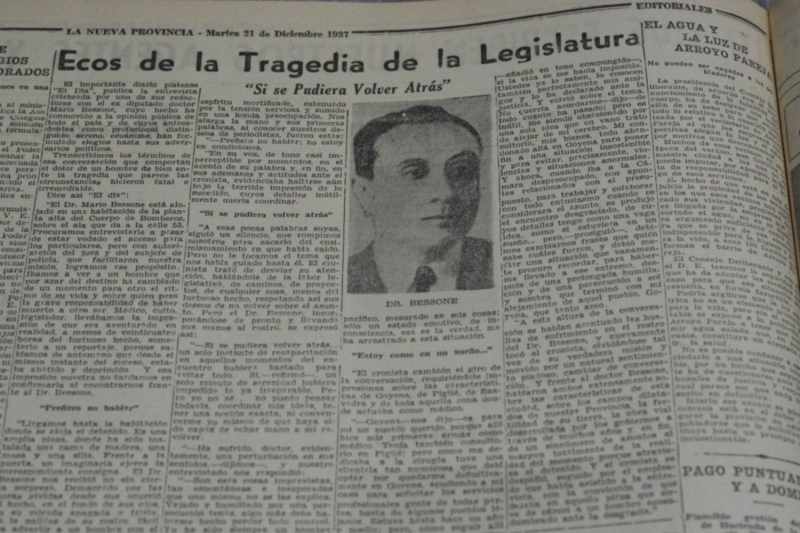 El día que un diputado de Goyena asesinó de seis disparos a un diputado de Arroyo Corto