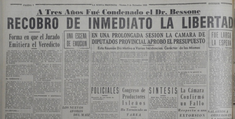 El día que un diputado de Goyena asesinó de seis disparos a un diputado de Arroyo Corto