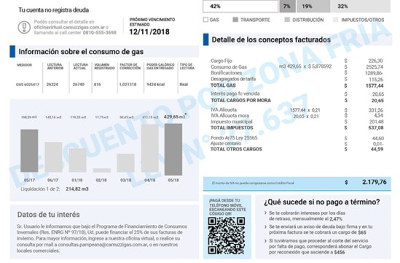 Camuzzi ya aplica los descuentos por zona fría, que se verán a partir de las próximas facturas