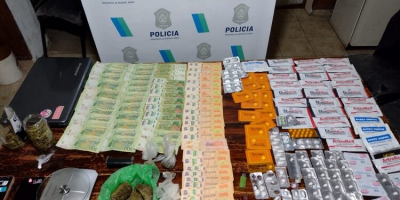 Allanamiento en el Cerro Ceferino de Villa Arcadia: Secuestran drogas, dinero en efectivo y otros elementos