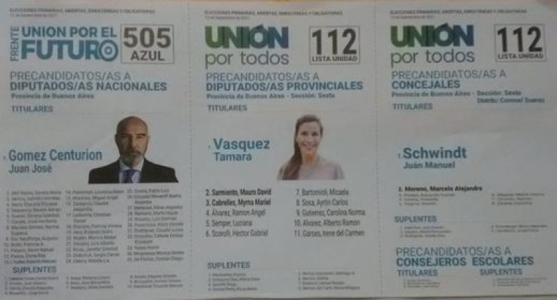 La boleta de Unión por Todos a nivel local irá sin foto