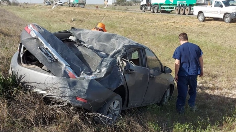 Violento vuelco en la Ruta 33: el conductor resultó ileso