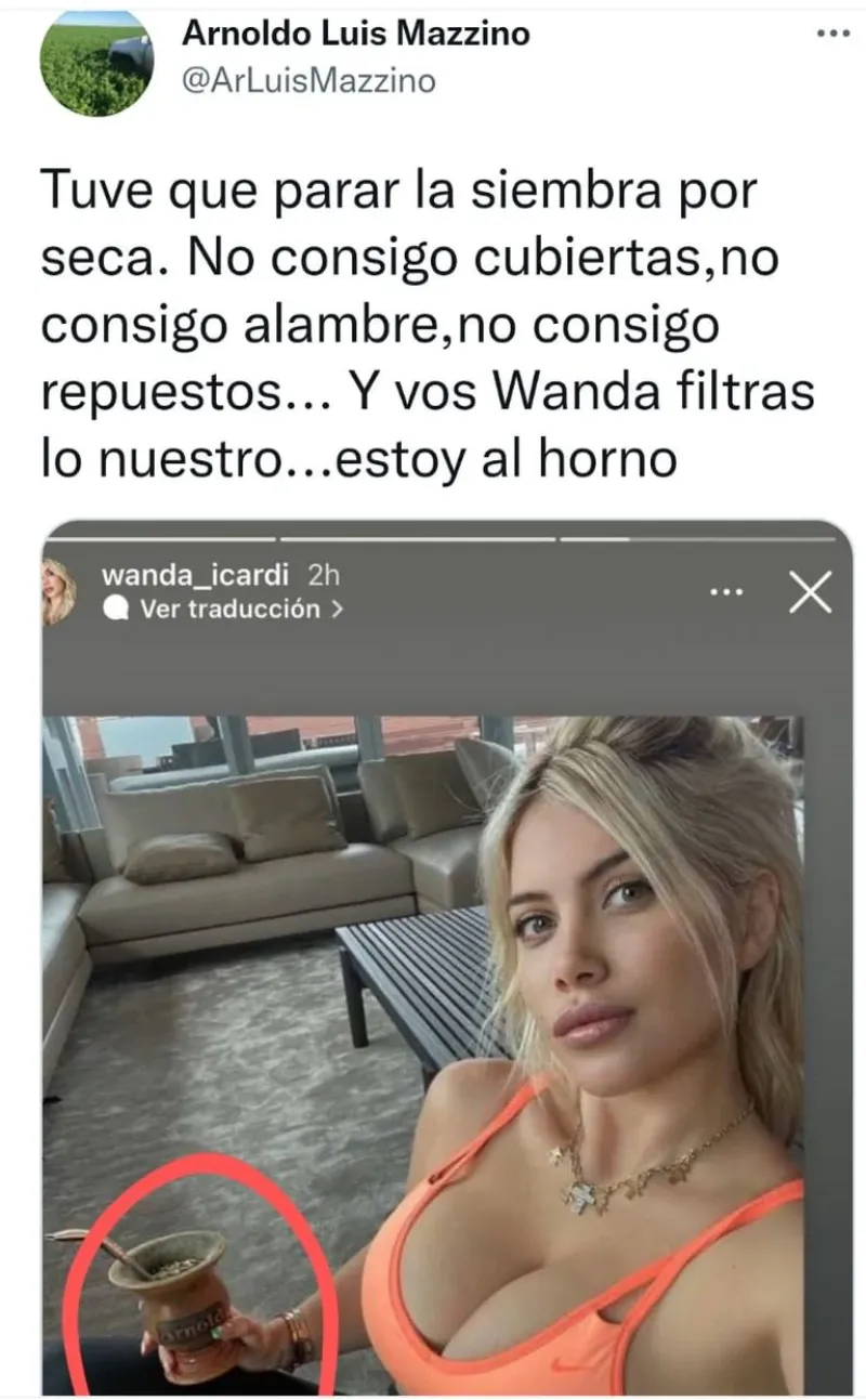 Wanda Nara: el irónico mensaje de un productor agropecuario en Twitter