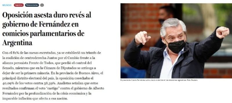 Elecciones legislativas en Argentina: la reacción de la prensa internacional