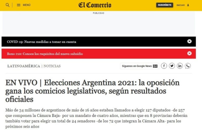 Elecciones legislativas en Argentina: la reacción de la prensa internacional