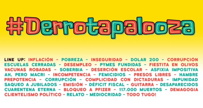 #Derrotapalooza, el hashtag que se volvió tendencia en Twitter para burlarse de la marcha del Gobierno