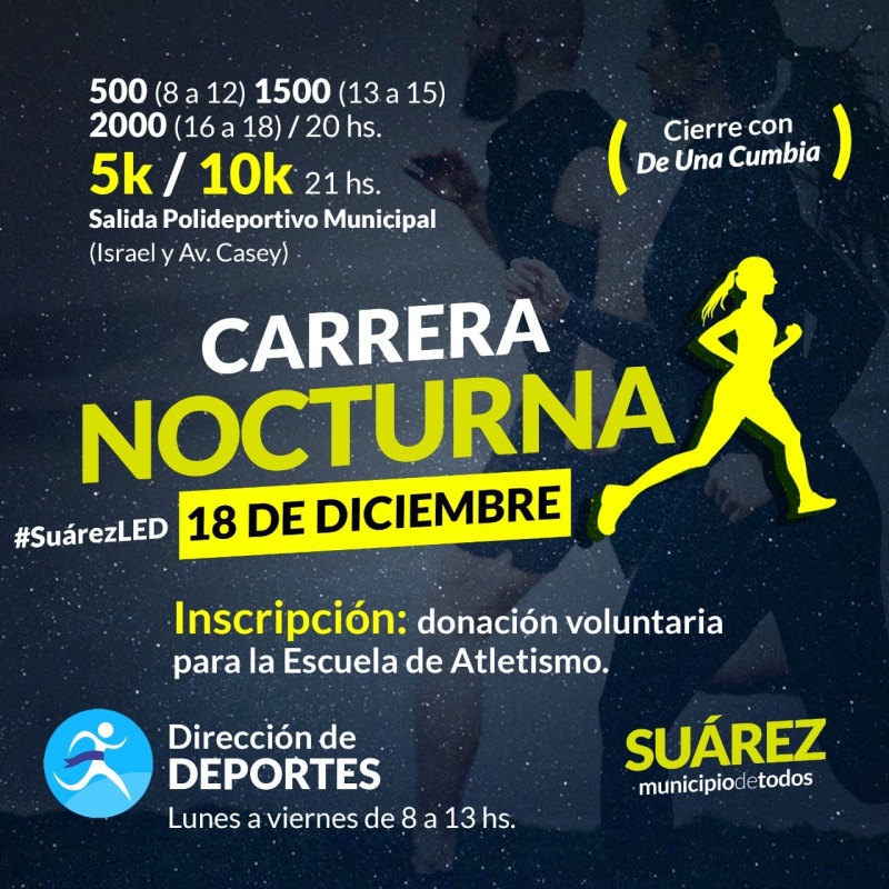 Se inauguran las nuevas luminarias con una gran “Carrera Nocturna”