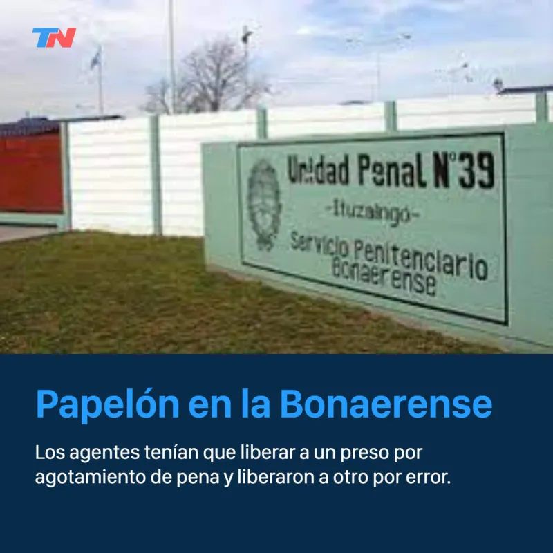 Papelón en una cárcel bonaerense: se equivocaron de preso y liberaron a otro detenido