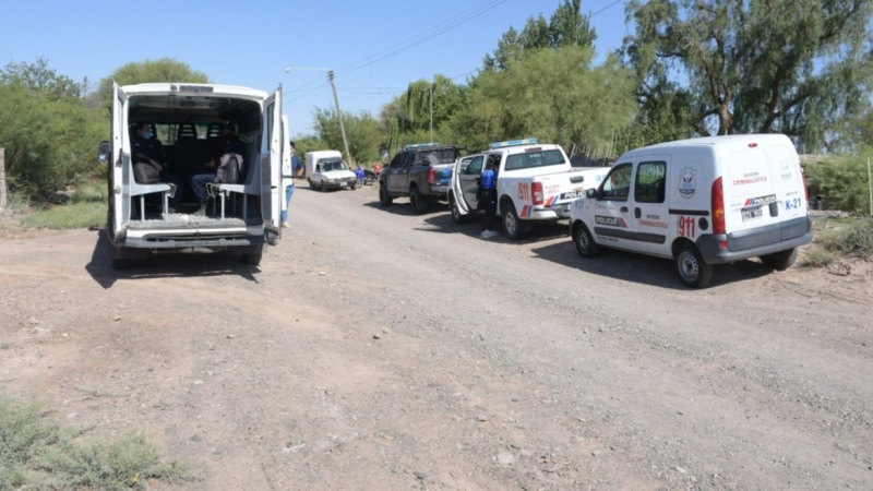 La escena en la localidad de Media Agua, Sarmiento.