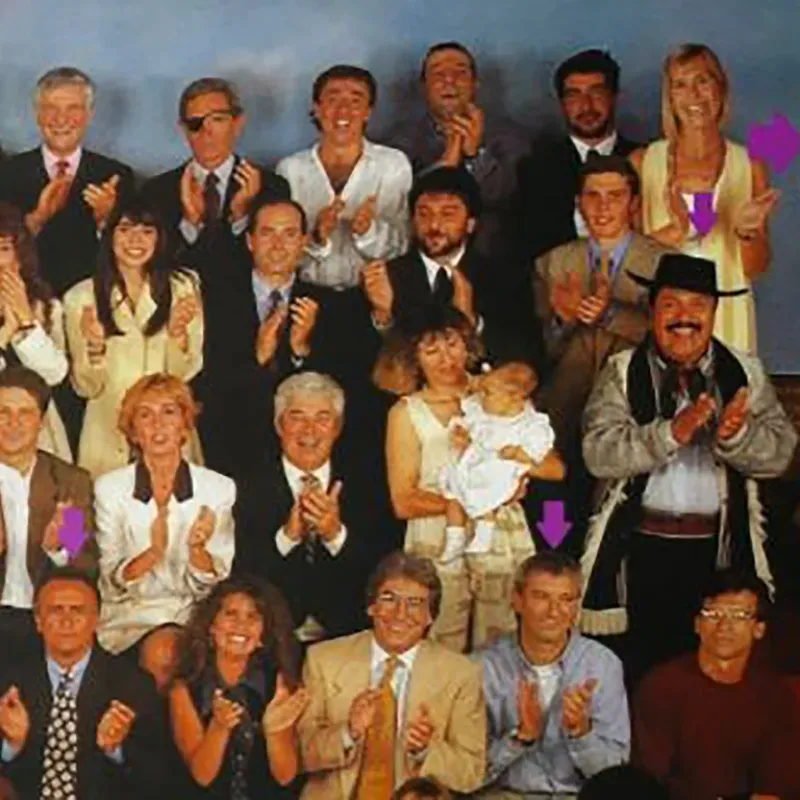 Sabino, a la derecha, cuando fue parte de la Tapa de los Personajes del Año de revista Gente en 1993