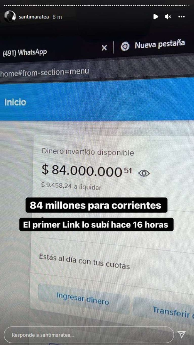 Santi Maratea recaudó más de 100 millones de pesos para combatir los incendios de Corrientes