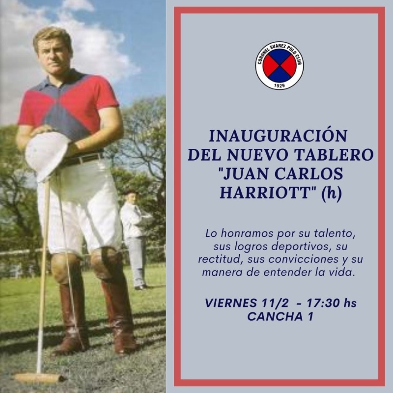 Mañana en la cancha 1 del Polo Club se inaugura un tablero homenaje al más grande todos los tiempos