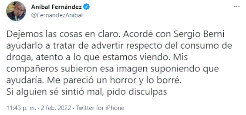 “Capaz cree que este problema es una sensación”: la respuesta de Sergio Berni a Aníbal Fernández