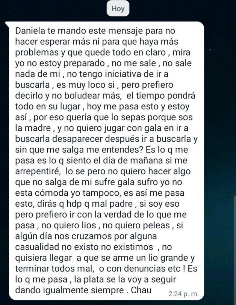 “No sale nada de mí”: la repudiada carta de un padre que no quiere ver a su hija