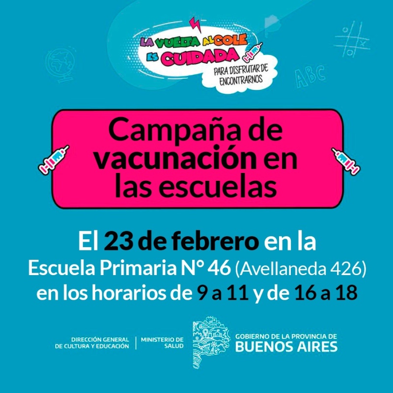 Campaña de vacunación en las escuelas