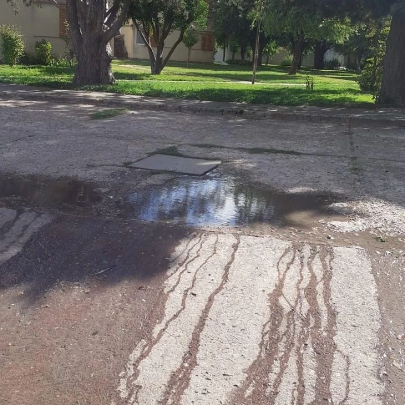 Queja por agua estancada en el Barrio Aramburu